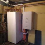 Sådan kom det til at se ud med indedelen tilden nye varmepumpe.