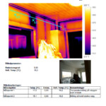 Vi kan finde hvor varmen forsvinder hen... Her mangler der isolering i væggen.