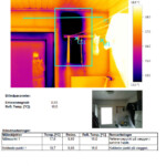 Vi kan finde hvor varmen forsvinder hen... Her mangler der isolering i væggen.