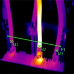 Her ses det samme billede igennem termograferings-kameraet.